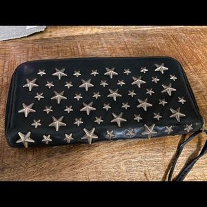 Jimmy Choo star studded long wallet black